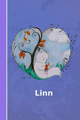 Linn: Personalisiertes Notizbuch | Fuchs mit Herz | Softcover | 120 Seiten | leer / blanko / nummeriert | Notebook | Tagebuch | Diary | Scrapbook | Geschenkidee Non-fiction