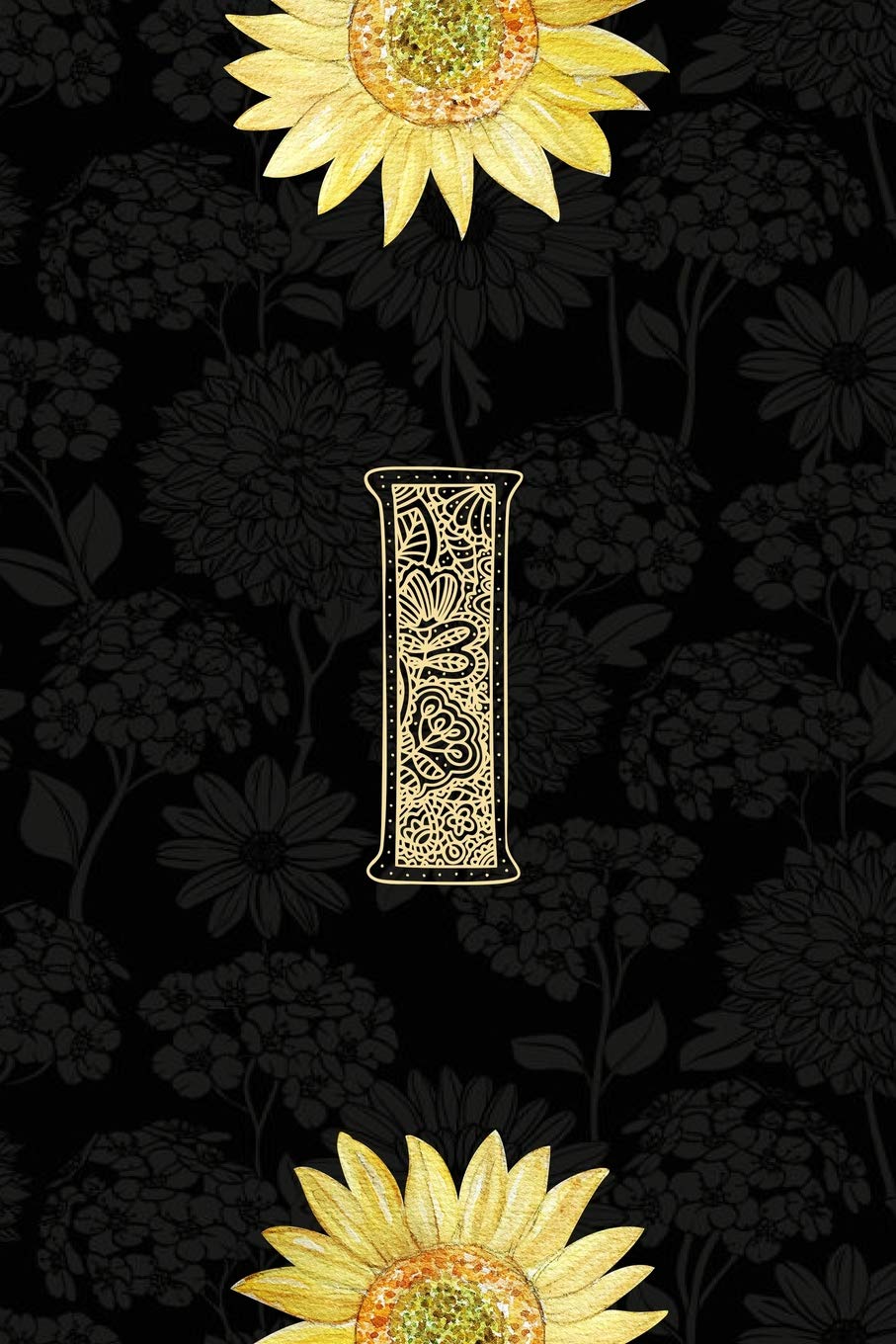 I: Sunflower Journal, Monogram Letter I Blank Lined Notebook with Interior Pages Decorated With More Sunflowers. Contemporary literature