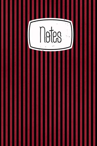 Notes: Gothic Dark Red Black Stripe Print 120 Blank Lined Page Softcover Notes Journal, College Ruled Composition Notebook, 6x9 Blank Line Design Cover Note Book Books