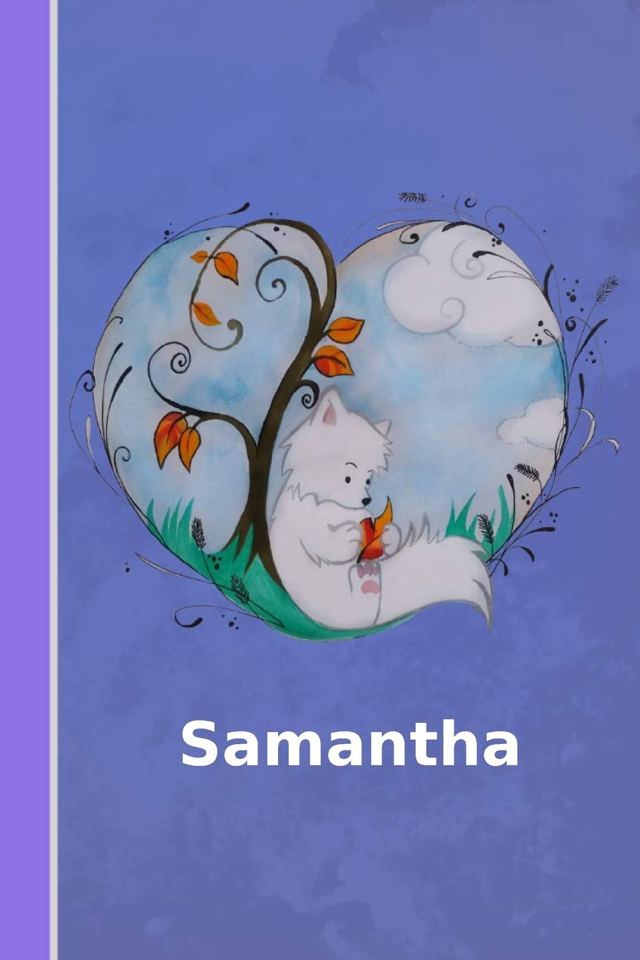 Samantha: Personalisiertes Notizbuch | Fuchs mit Herz | Softcover | 120 Seiten | leer / blanko / nummeriert | Notebook | Tagebuch | Diary | Scrapbook | Geschenkidee book