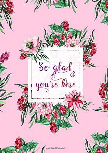 So Glad You're Here: A4 Big Password Book Organizer with Alphabetical Tabs | Large Print | Flower Bouquet Design Pink Media & Communication