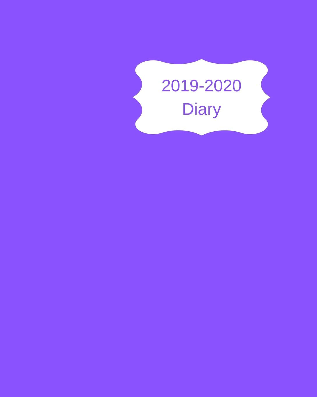 2019-2020 Diary: 8x10 day to a page academic year diary, notes, to do list & priorities on each page. Blue design Business, Finance & Career