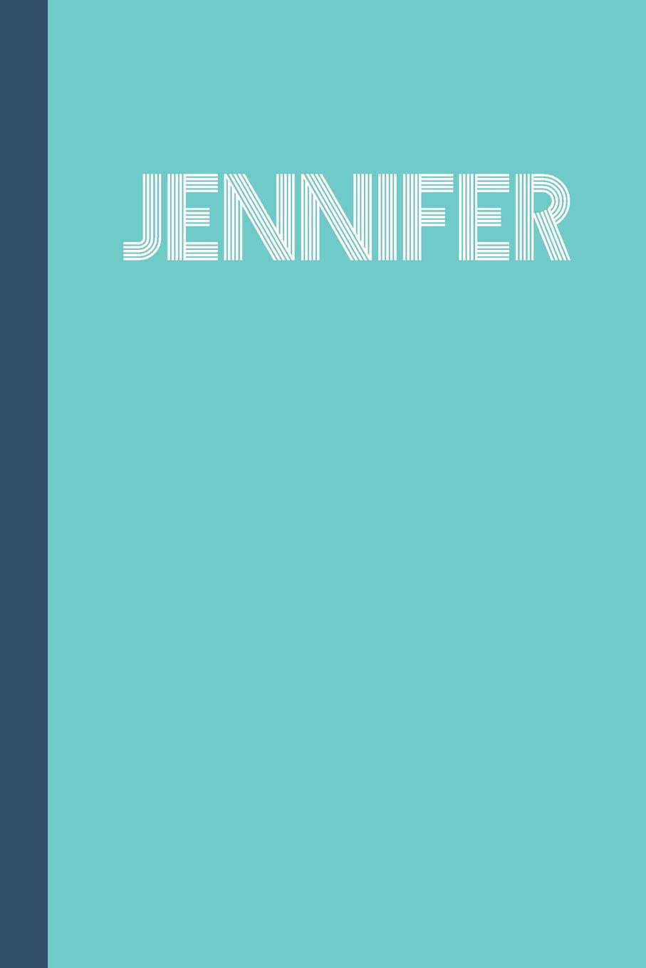 Jennifer: Personalized Name 6 x 9" Journal with 110 Lightly Lined College Ruled Pages | Cute Modern Aqua Blue Cover Business, Finance & Career