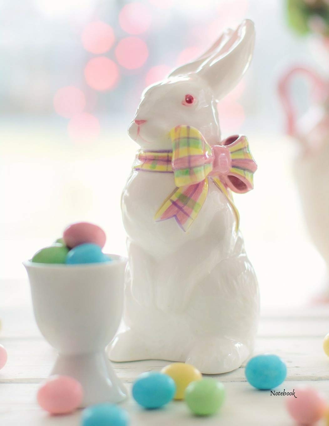 Notebook: Easter Bunny with Eggs / 8.5 x 11 in / 110 blank lined pages / notebook for composition, writing / journal for school, work, college / diary ... and memories / gratitude list / holiday Business, Finance & Career