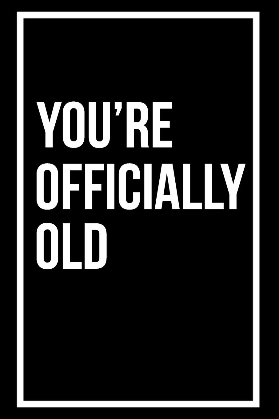 You're Officially Old: Blank Lined College Rule Journal Essays & Short Stories