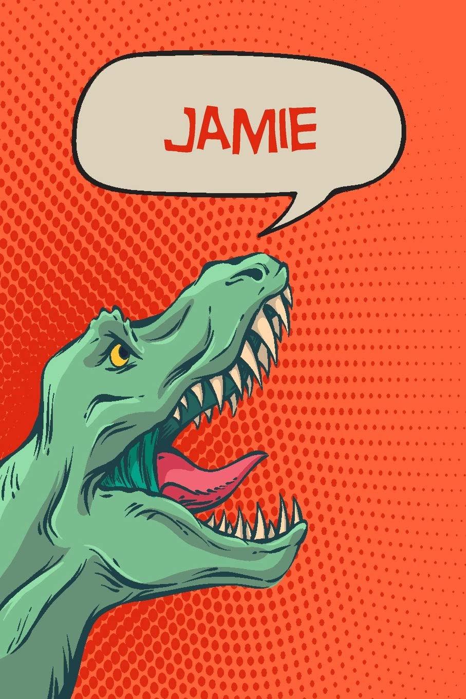 Jamie: dinosaur Tyrannosaurus Blank Comic Book Notebook Journal book 120 pages 6"x9" Contemporary literature