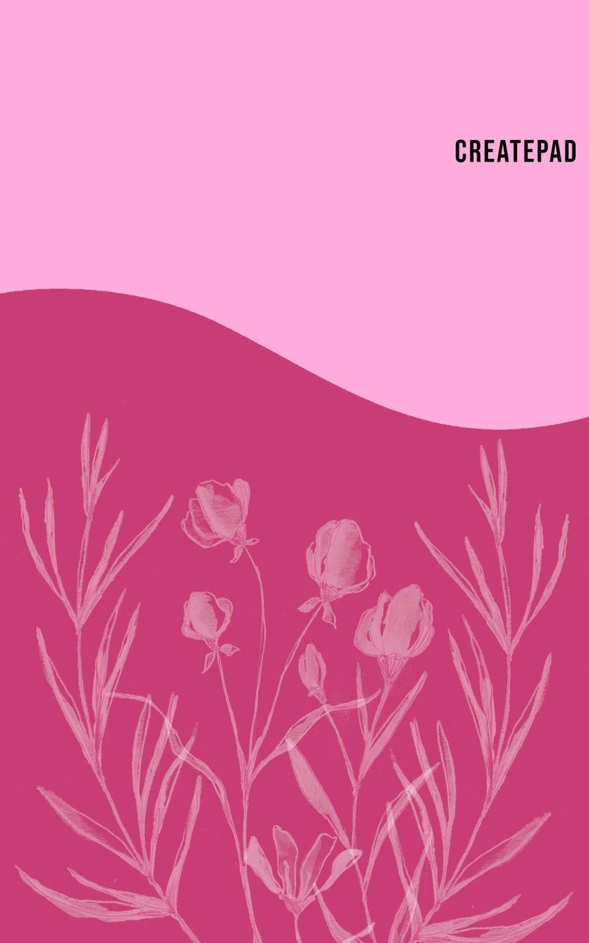 Createpad: Mini Blank College Lined Ruled Paper Note Book With Numbered Pages Living Coral Pink Flower Design Cover Natural Sciences