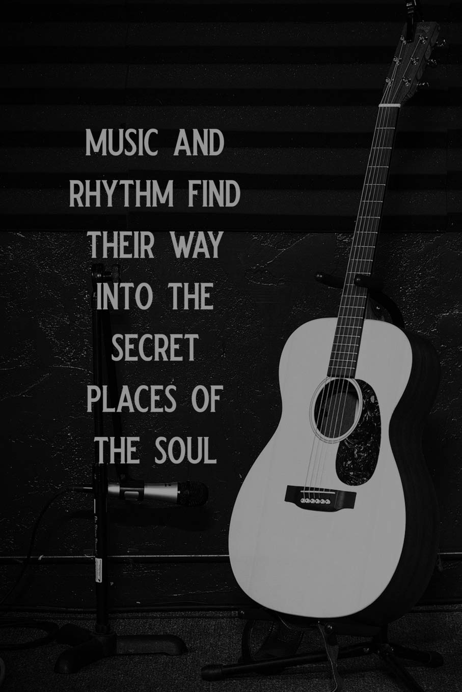 Music and rhythm find their way into the secret places of the soul: Blank Lined Journal Notebook, 6" x 9", Guitar notebook, Guitar journal, Ruled, ... Notebook for guitar lovers, guitar gifts Social Sciences
