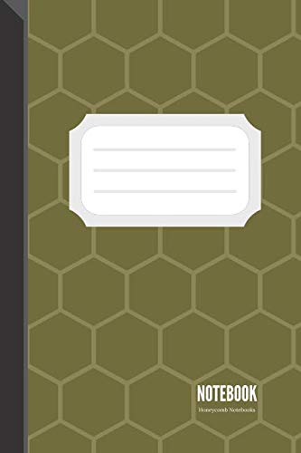Notebook - Honeycomb Notebooks: Unlined/Plain Notebook - (6 x 9 inches) - 110 Pages || Soft Matt Honeycomb pattern Seaweed green Cover book