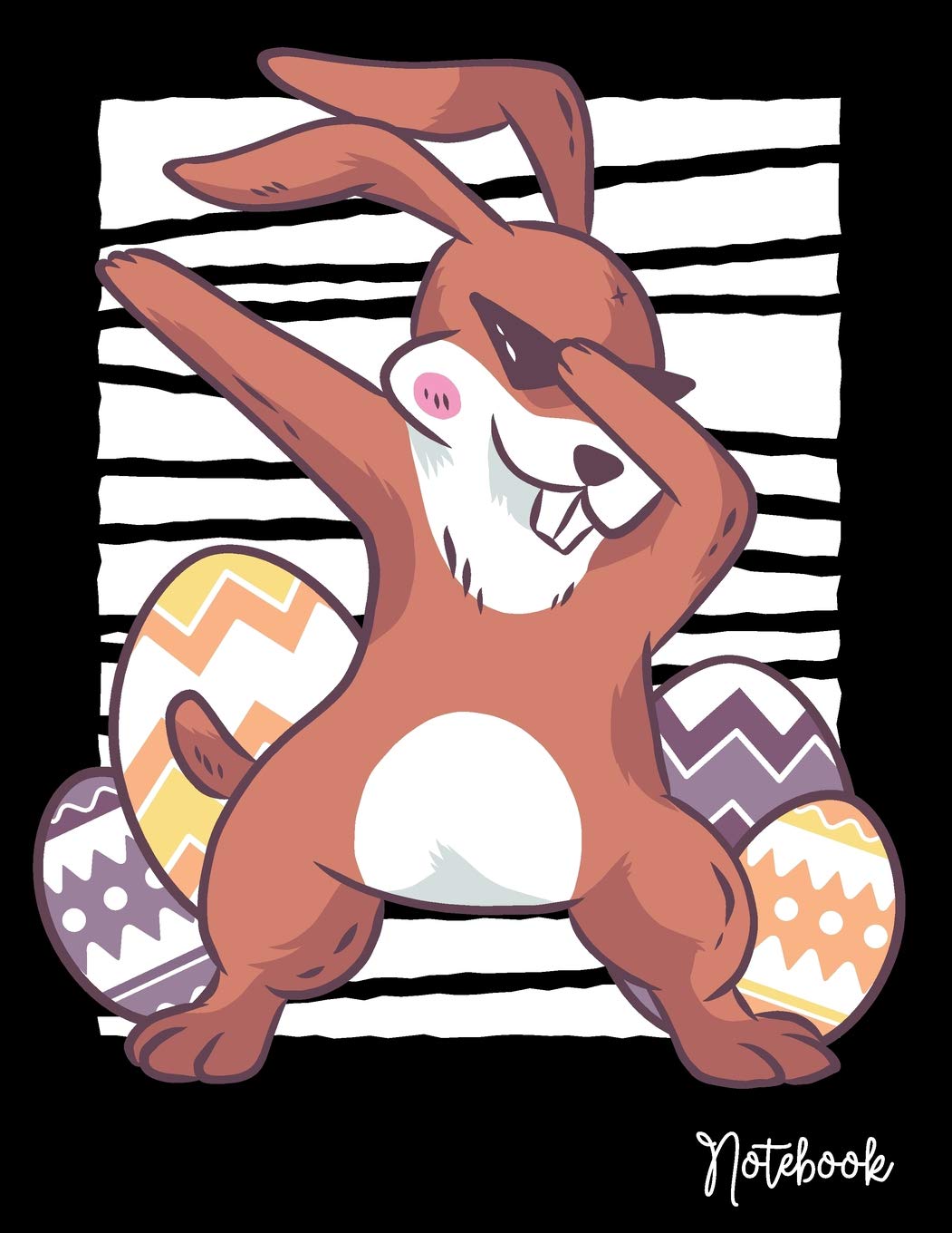 Notebook: 110 College Ruled Lined Paper - 8.5" x 11" With Dabbing Bunny Print On The Cover (Large Print) Contemporary literature