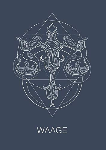 Waage: 120 seitiges kariertes Softcover Sternzeichen Notizbuch im A4 Format | Notizbuch - Tagebuch - Journal - Schulheft - Collegeblock Religion & Esotericism