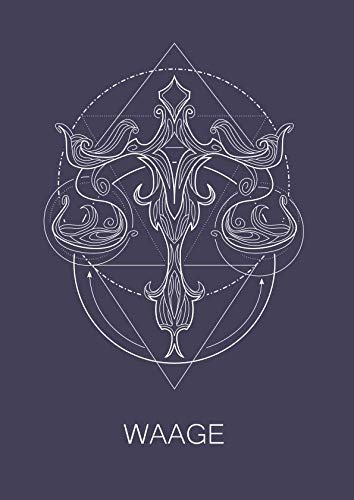Waage: 120 seitiges kariertes Softcover Sternzeichen Notizbuch im A4 Format | Notizbuch - Tagebuch - Journal - Schulheft - Collegeblock Religion & Esotericism