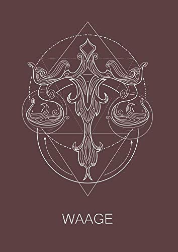 Waage: 120 seitiges kariertes Softcover Sternzeichen Notizbuch im A4 Format | Notizbuch - Tagebuch - Journal - Schulheft - Collegeblock Religion & Esotericism
