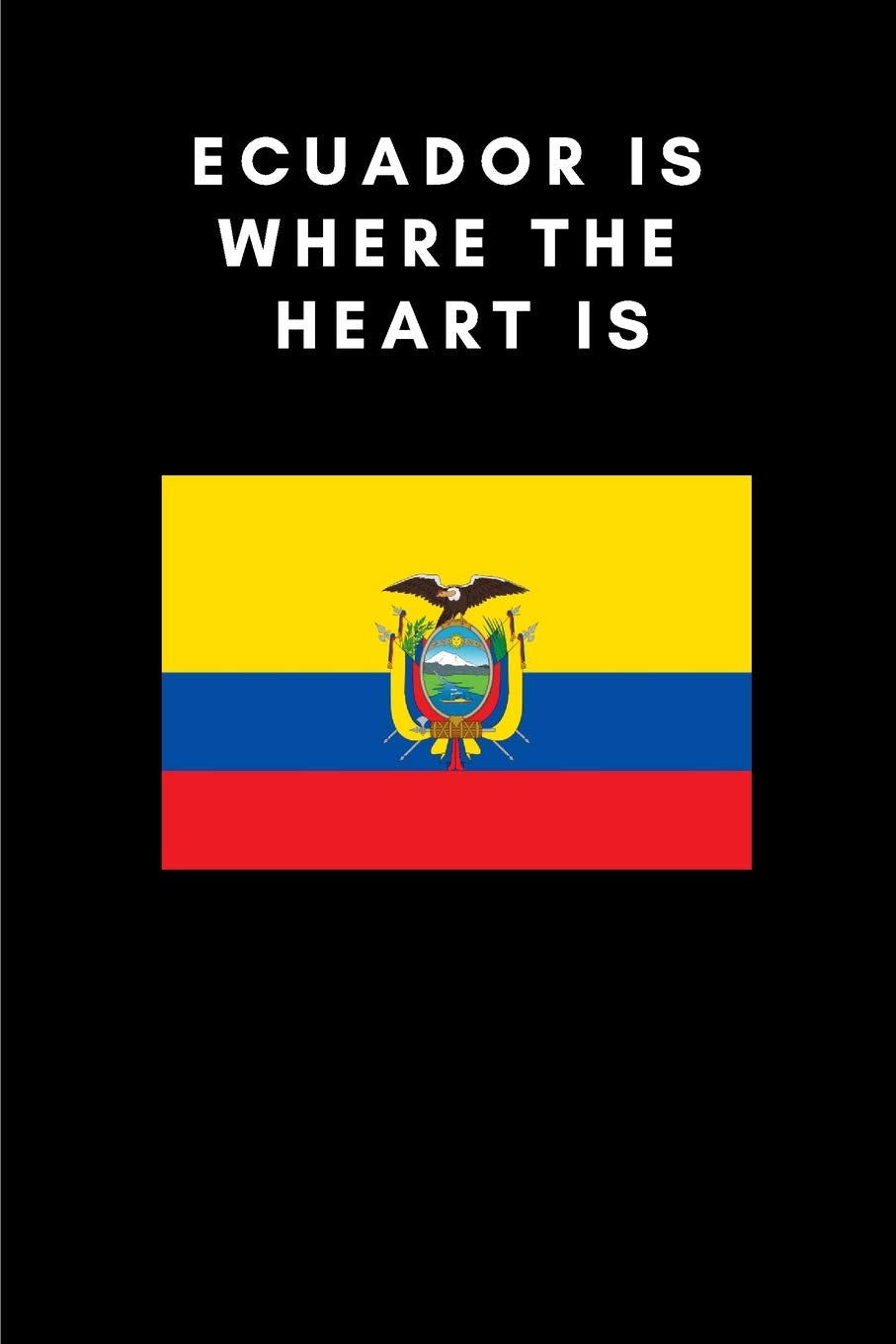 ECUADOR IS WHERE THE HEART IS: Country Flag A5 Notebook (6 x 9 in) to write in with 120 pages White Paper Journal / Planner / Notepad Leisure, Home & Garden