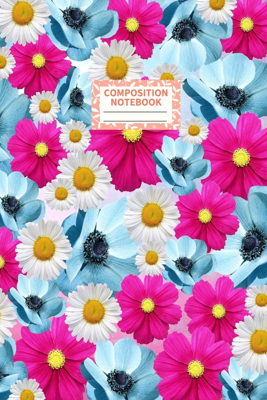 Composition Notebook: College Ruled Matte Floral Cover Design 6"x9" for Girls and Women for Work, School, Journal, Diary, Subjects, Notes (Notebooks and Journals) Books