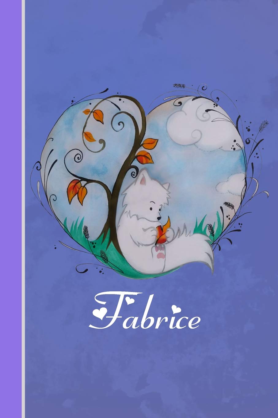 Fabrice: Cahier personnalisé | Fox avec coeur | Couverture souple | 120 pages | vide | Notebook | Journal intime | Scrapbook | idée cadeau Non-fiction