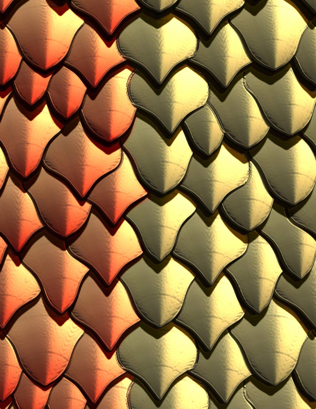 Scale Notebook: 8.5”x11” College Ruled Composition Notebook / Journal - Golden Dragon Scales Novels & Short Stories