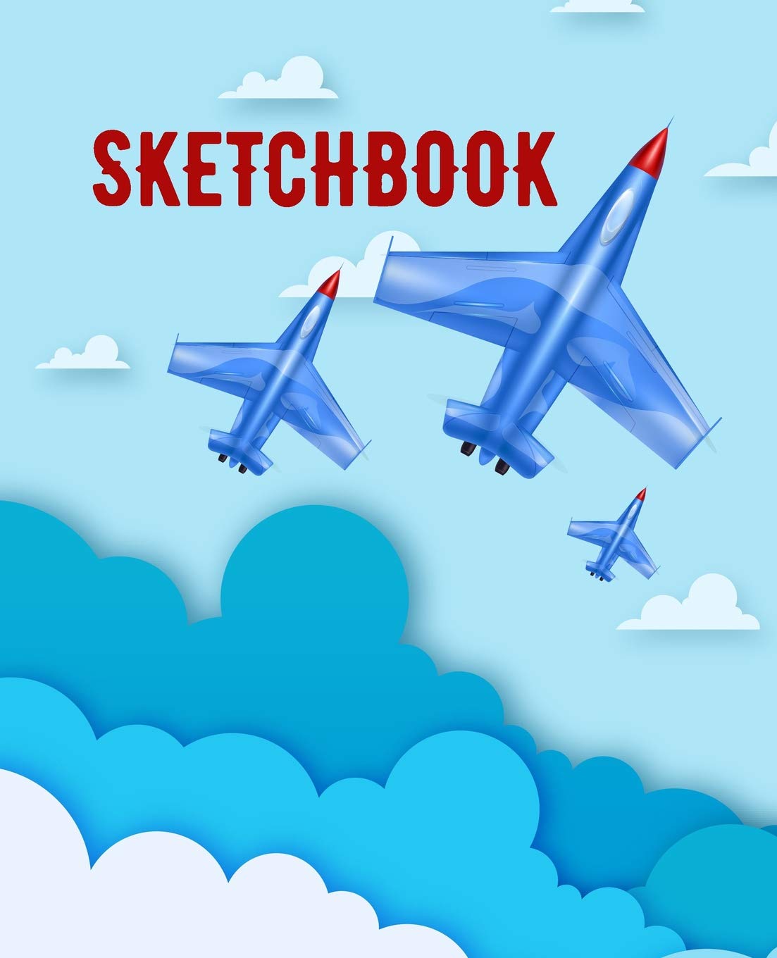 SKETCHBOOK: Military Jets. (110 blank pages, 7.5''x9.25'' size) for Drawing, Graffiti, Manga or Sketching, Doodle Pad Gift for Boys Girls Teens Kids School Books