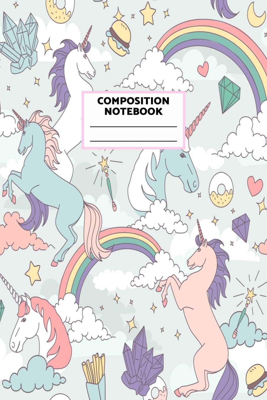 Composition Notebook: Unicorn Journal for Girls, Teen and Women Cute Matte Cover Design with Blank Lined Interior College Ruled (Great as Party Favors, Gifts, Diary, Journal, School Notebook) Books