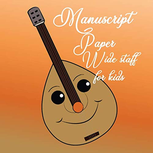 Manuscript Paper: Wide staff notebook, six staves per page, 8.5 x 8.5, paperback, kids ouda Non-fiction