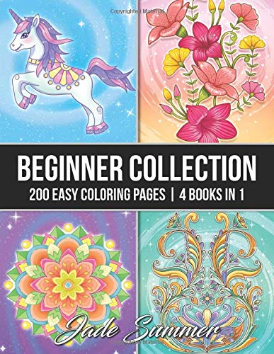 Beginner Collection: An Adult Coloring Book with 200 Easy Coloring Pages of Animals, Flowers, Mandalas, Swirls, and More! Film, Art & Culture