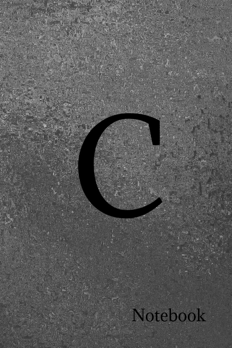 Product Image: 'C' notebook: Black metallic initial note book homework book, writing pad, notepad, idea notebook, composition jotter, journal diary, planner