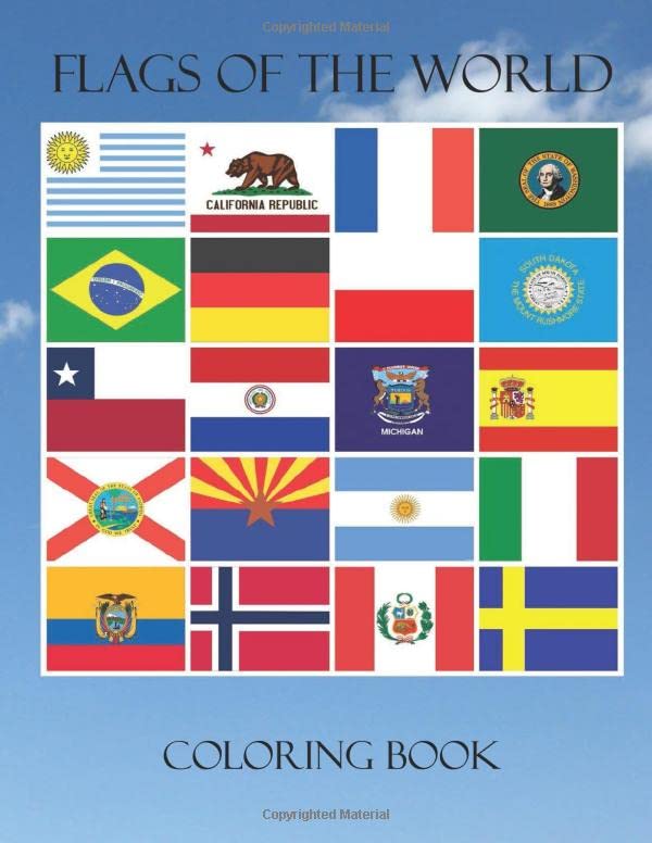 Flags of the world coloring book Learning & Reference