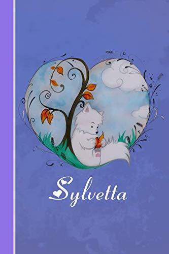 Sylvetta: Cahier personnalisé | Fox avec coeur | Couverture souple | 120 pages | vide | Notebook | Journal intime | Scrapbook | idée cadeau Non-fiction
