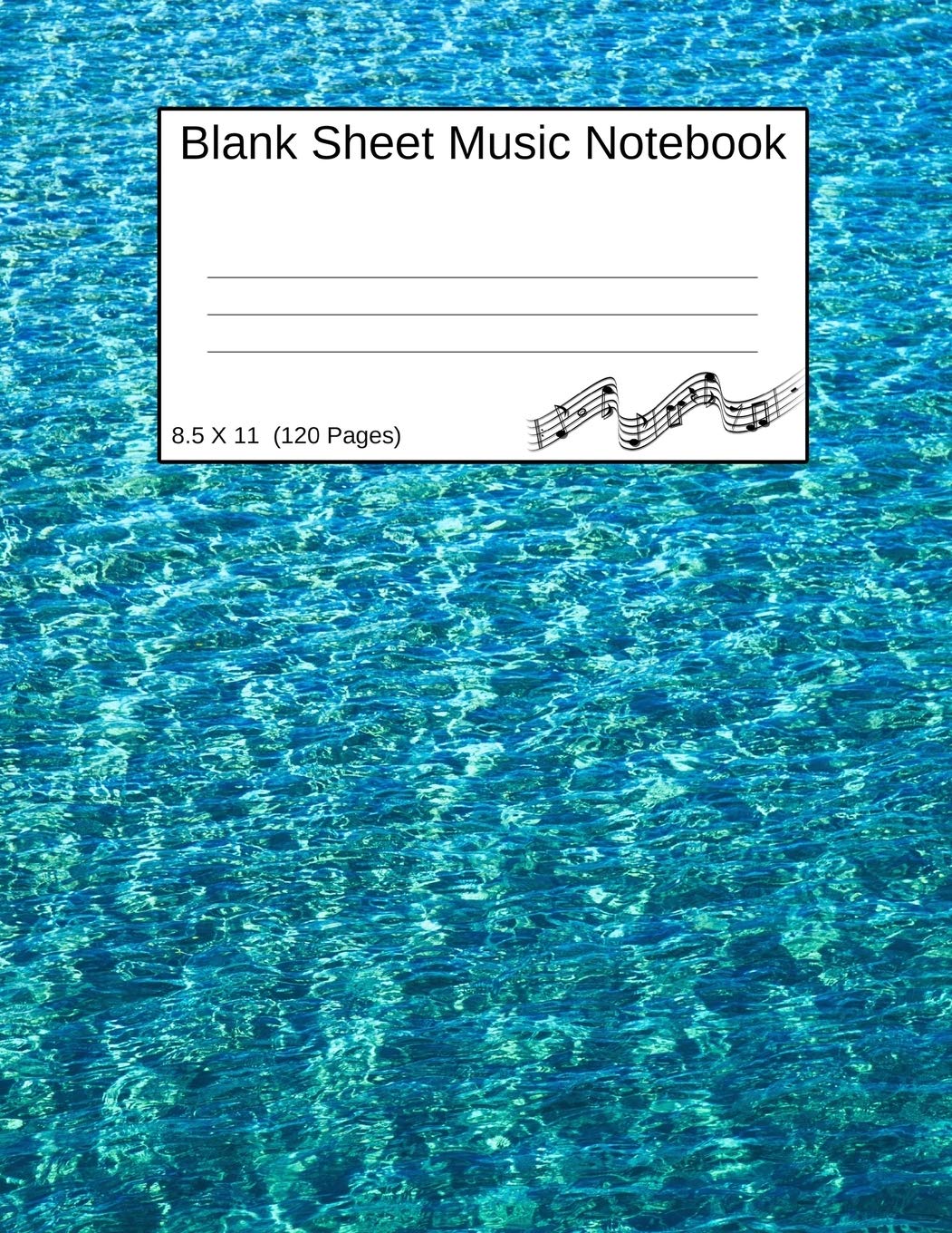 Blank Sheet Music Notebook: Manuscript Staff Paper Clear Blue Water Sheet Music