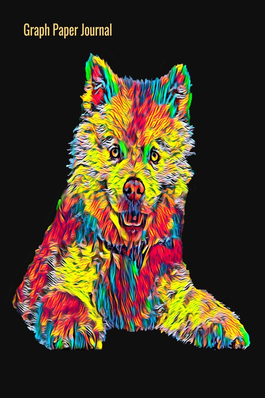 Graph Paper Journal: 140 Squared Pages for Journaling Ideas or Keeping a Diary Grid Interior Black With Colorful Samoyed Dog Cover Art, 6 x 9 inches (15 x 23 cm) book
