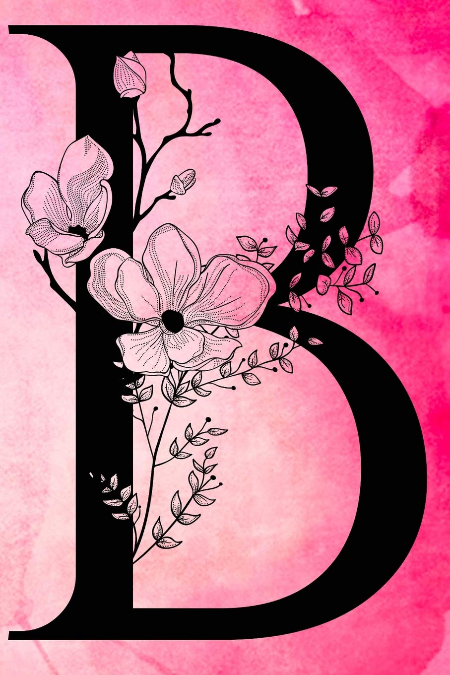 B: Initial Monogram Pink Watercolor Flower Notebook Floral College Rule Lined Writing and Notes Journal for Women and Teens (Floral Wrapped Letter Pink Monogram Diary Journals, Band 2) Media & Communication