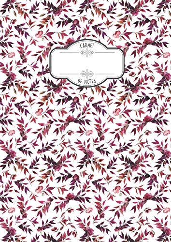 Carnet de Notes: Cahier Scolaire à grands carreaux Format A4 - Seyès - 8 mm - 200 pages / 100 feuilles - Motif Floral - Feuilles - Rose - Pivoines Mathematics
