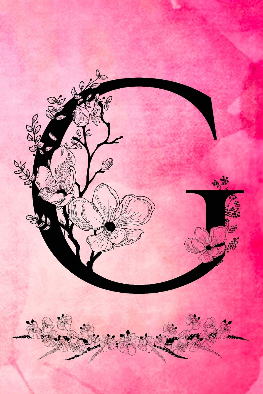 G: Initial Monogram Pink Watercolor Flower Notebook Floral College Rule Lined Writing and Notes Journal for Women and Teens (Floral Wrapped Letter Pink Monogram Diary Journals, Band 7) Media & Communication