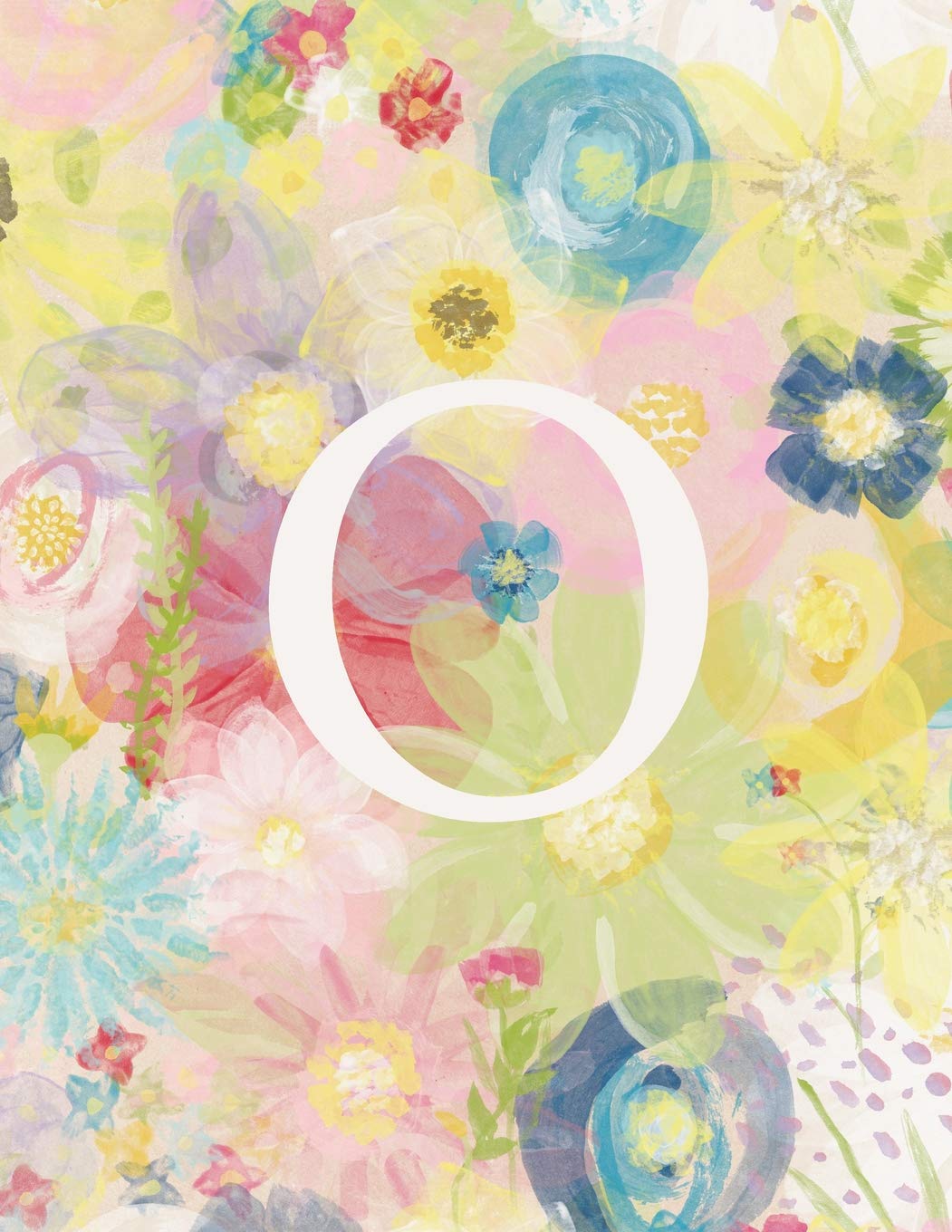 O: Monogram Initial O Notebook for Women and Girls-Pastel Floral-120 Pages 8.5 x 11 Non-fiction