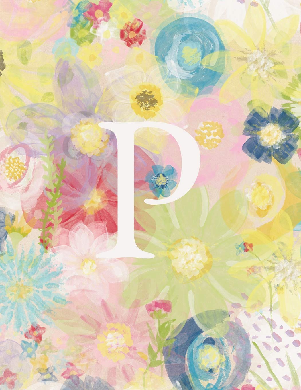 P: Monogram Initial P Notebook for Women and Girls-Pastel Floral-120 Pages 8.5 x 11 Non-fiction