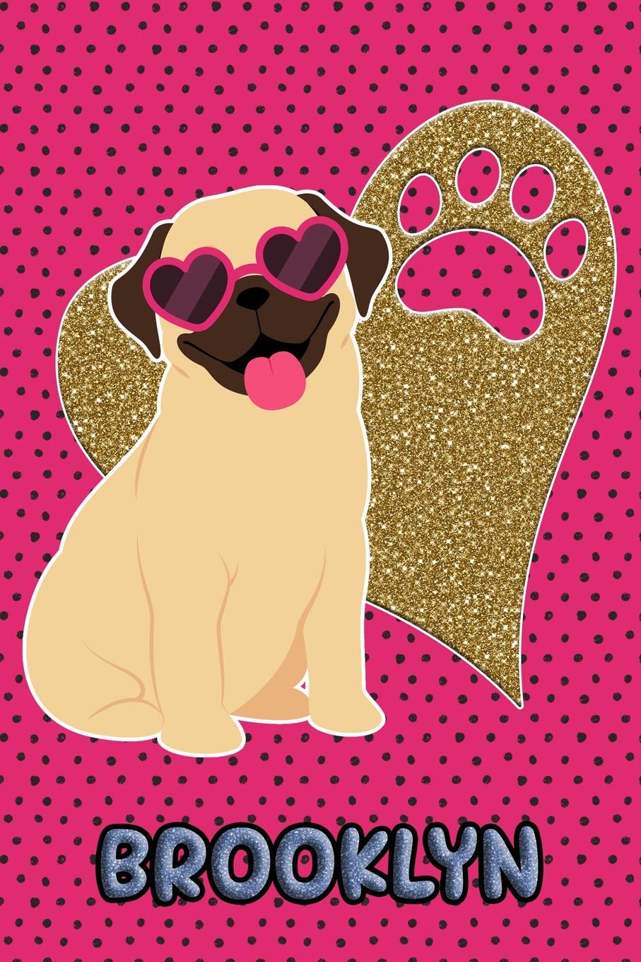 Pug Life Brooklyn: College Ruled | Composition Book | Diary | Lined Journal | Green Pets