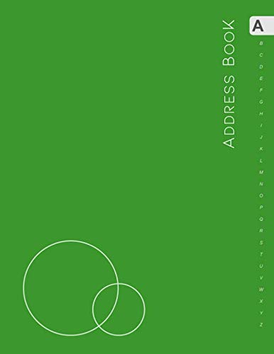 Address Book: 8.5 x 11 Large Print Contact Notebook Organizer with Alphabetical Tabs Printed | Minimal Design Green Film, Art & Culture