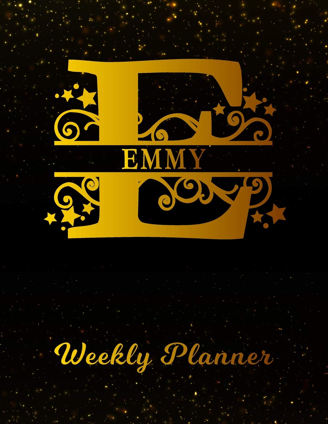 Emmy Weekly Planner: 2 Year Personalized Letter E Appointment Book | January 2019 - December 2020 | Black Gold Cover Writing Notebook & Diary | ... | Plan Days, Set Goals & Get Stuff Done Books