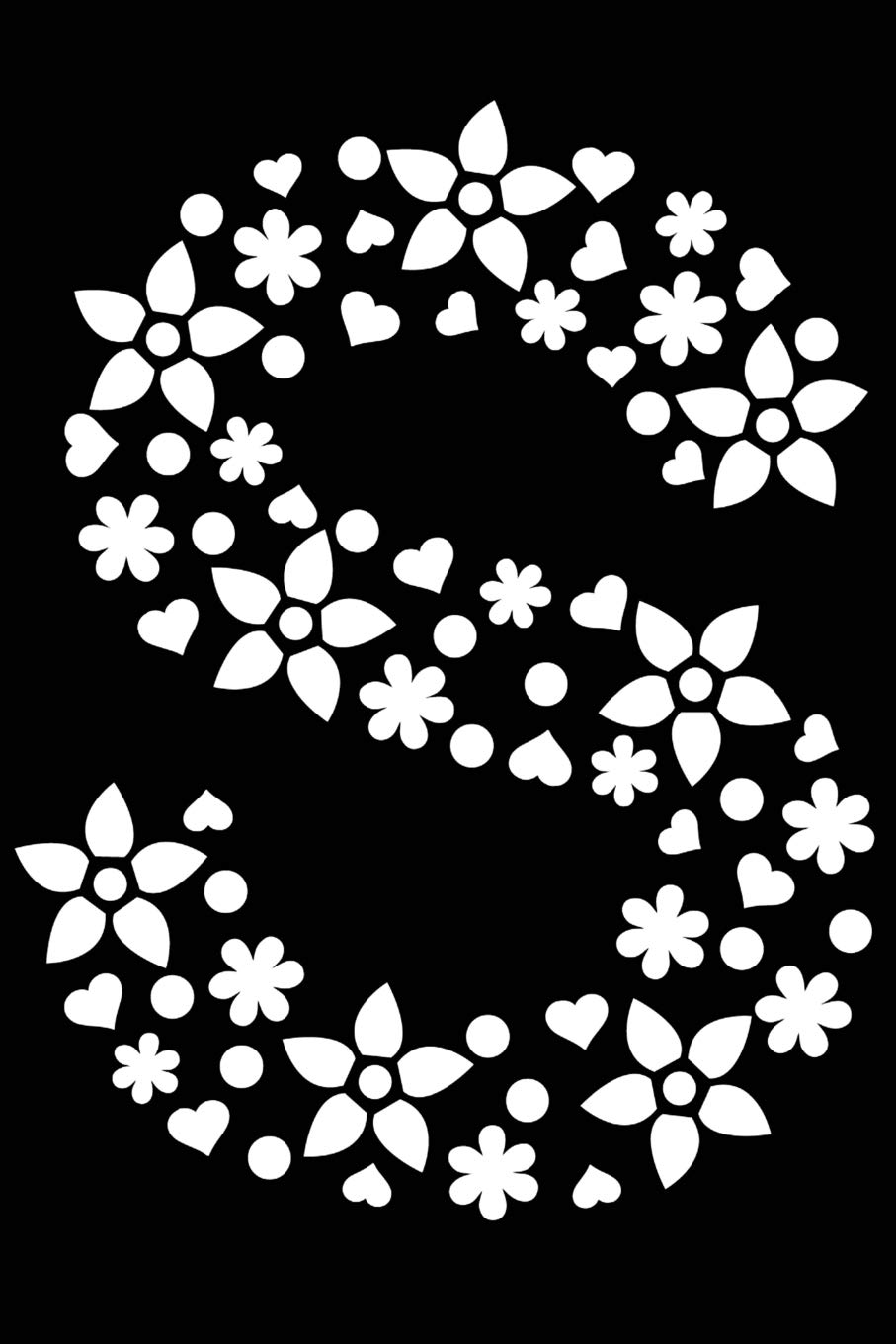 S: Initial Monogram Black Flower Notebook Floral Dot Grid Writing and Point Matrix Notes Journal Organize for Women and Teens (Floral Letter Black Monogram Diary Journals, Band 19) Media & Communication