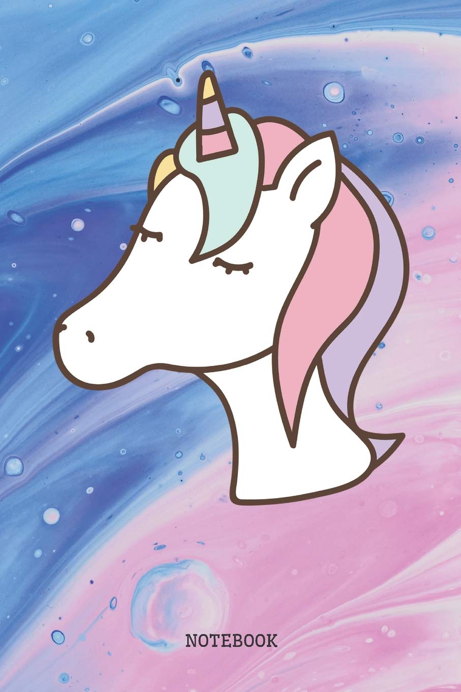 Notebook: Funny Baby Unicorn Head Spirit Animal Totem Planner / Organizer / Lined Notebook (6" x 9") Essays & Short Stories