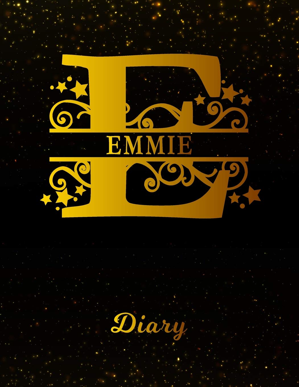Emmie Diary: Letter E Personalized First Name Personal Writing Journal | Black Gold Glittery Space Effect Cover | Daily Diaries for Journalists & ... Taking | Write about your Life & Interests book