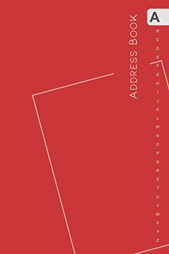 Address Book: 6x9 Contact Notebook Organizer Medium with Alphabetized Tabs Printed | Large Print | Minimal Design Red book