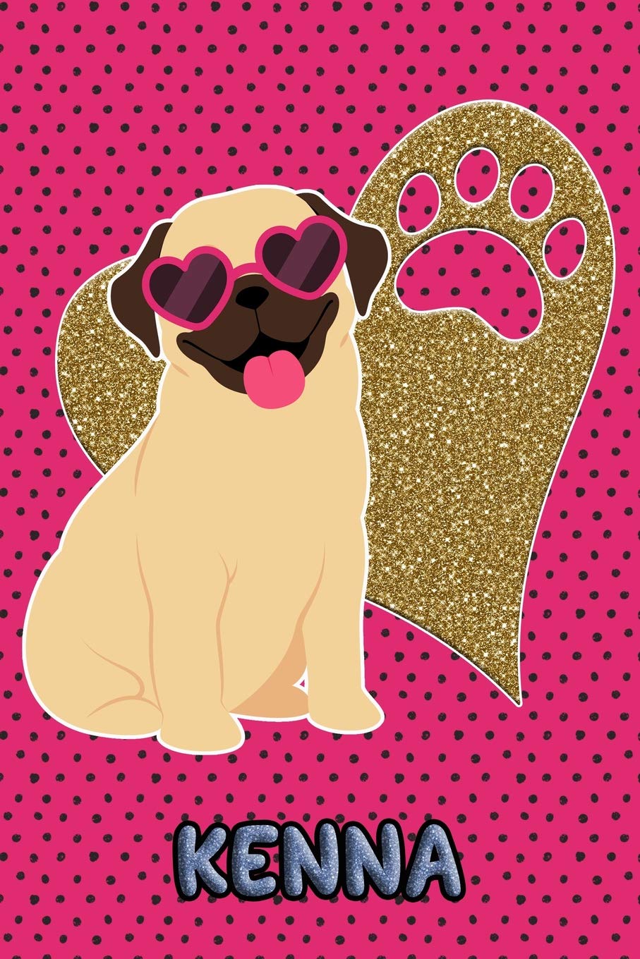 Pug Life Kenna: College Ruled | Composition Book | Diary | Lined Journal | Green Pets