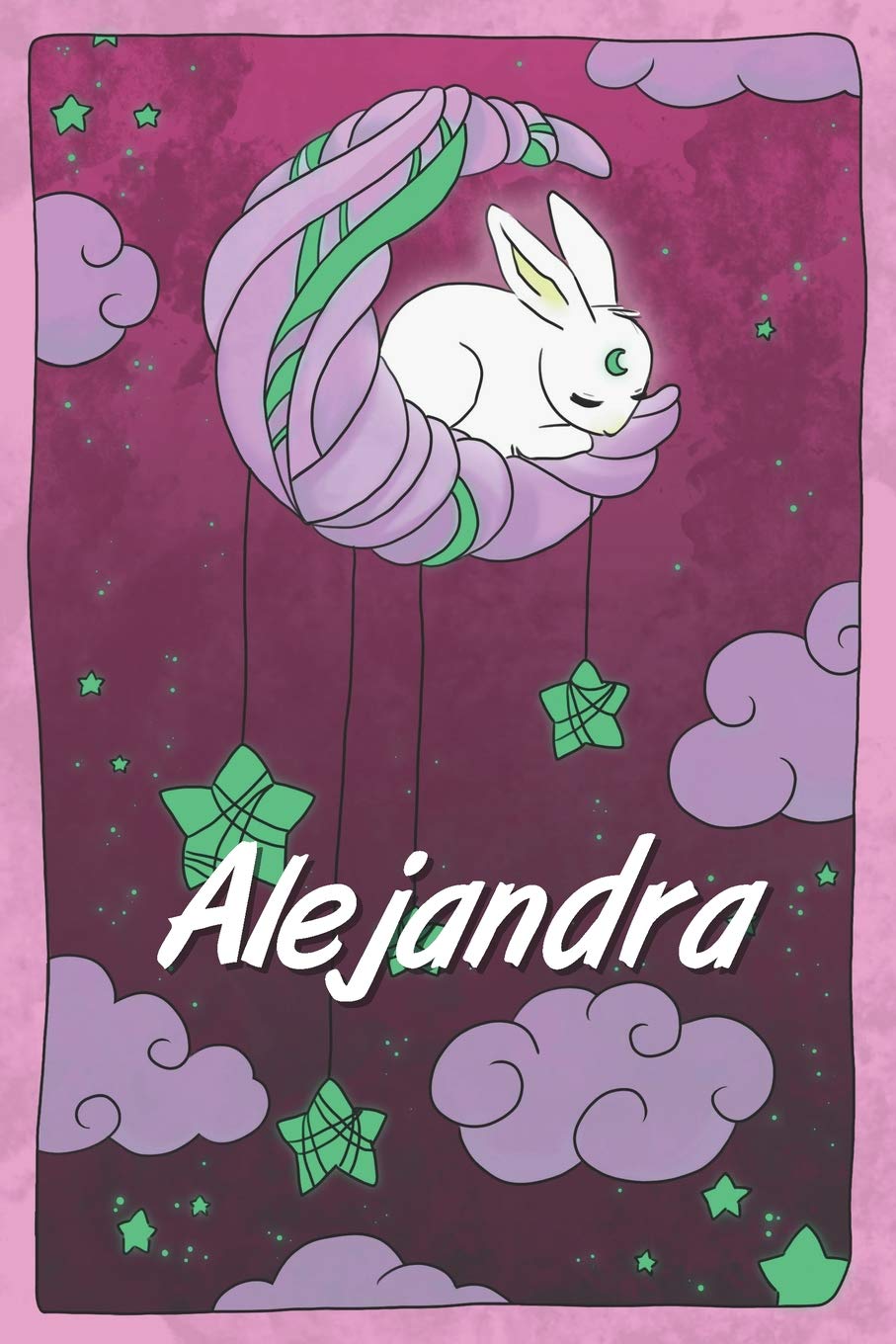 Alejandra: personalized notebook | sleeping bunny on the moon with stars | softcover | 120 pages | blank | useful as notebook, dream diary, scrapbook, journal or gift idea Non-fiction