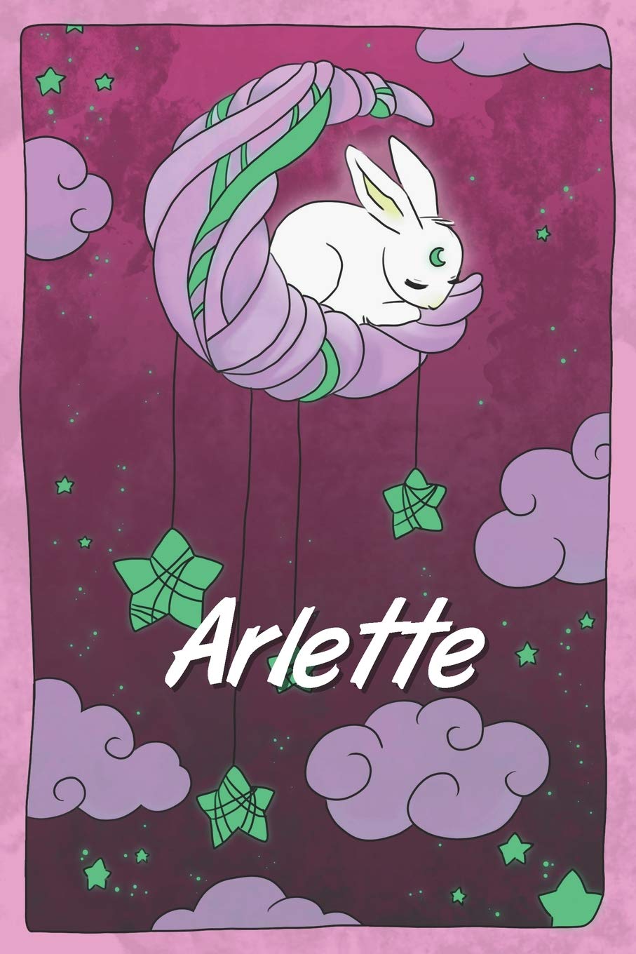 Arlette: personalized notebook | sleeping bunny on the moon with stars | softcover | 120 pages | blank | useful as notebook, dream diary, scrapbook, journal or gift idea Non-fiction