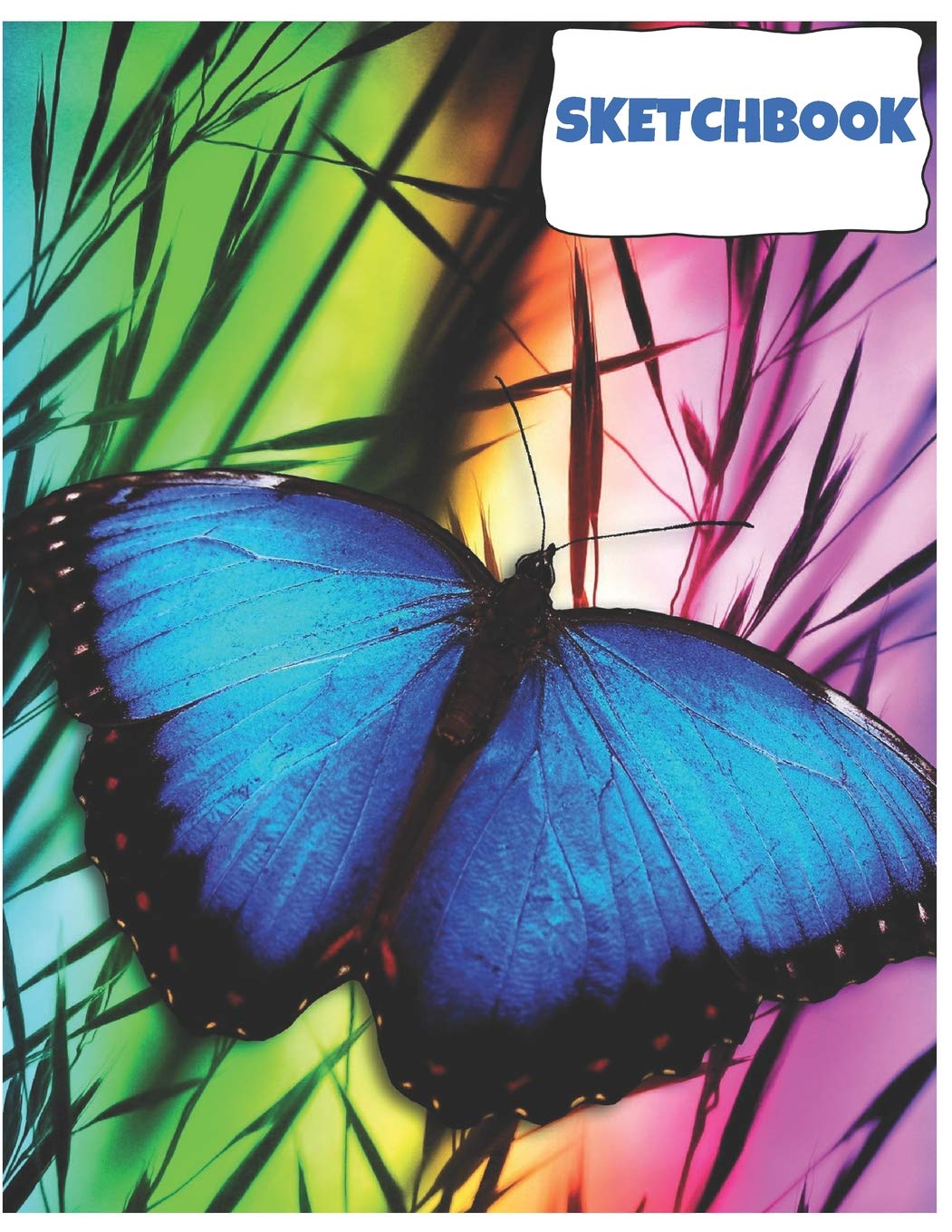 Sketchbook: Cute Butterfly Sketchbook for Adults/Children Animals Lovers to Sketching, Whiting, Drawing, Journaling and Doodling Large (8.5x11 Inch.) 120 Blank Pages (BLUE&GREEN&PURPLE&ORANGE Pattern) book