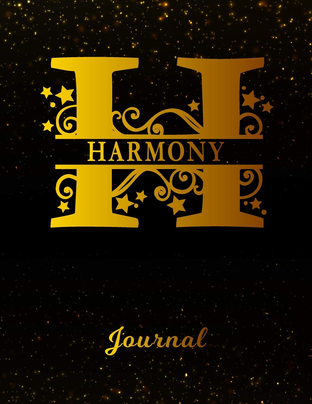 Harmony Journal: Letter H Personalized First Name Personal Writing Diary | Black Gold Glittery Space Effect Cover | Daily Diaries for Journalists & ... Taking | Write about your Life & Interests Books