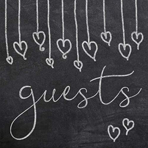 Guests: Chalkboard Style Guest Book - Rustic Chalk Board Sign in Book - Boho Chic String Hearts Guestbook - Bohemian Memory Book for Wedding, Baby Shower, Birthday Party, Vacation Home and Events Hobbies & Crafts