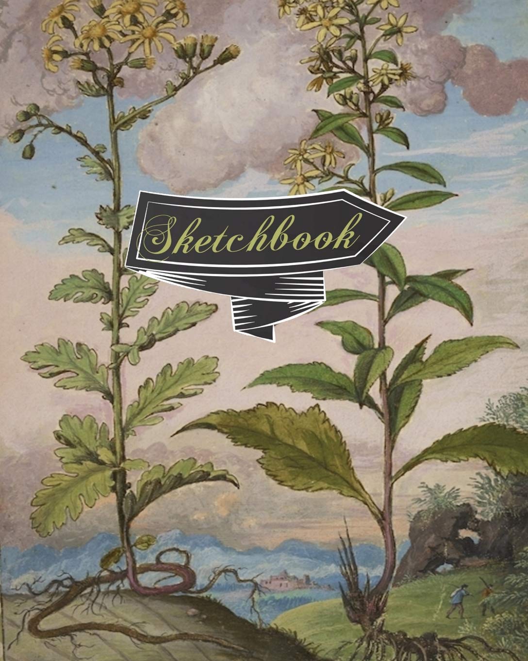 Sketchbook: Beautiful Vintage Botanicals Cover Sketchbook, 8 x 10", 120 Blank Unlined Pages, Artist Sketchbook For Drawing, Doodling, Sketching, Designing Arts & Music