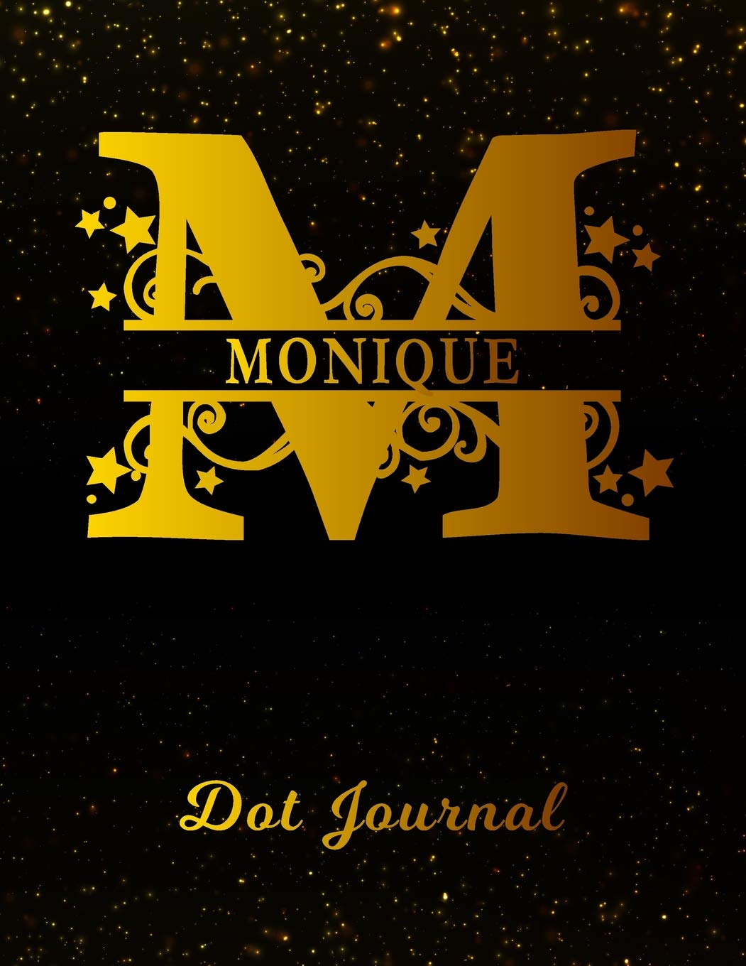 Monique Dot Journal: Letter M Personalized First Name Personal Dotted Bullet Grid Writing Notebook | Black Gold Glittery Space Effect Cover | Daily ... & Writers for Note Taking & Drawing Books